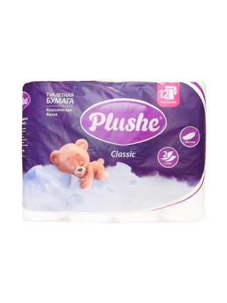 Плюше Туал бум Классик 12 рул. 2сл. Белая (1рул=18м)