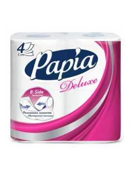 Папия Туал бум 4х-сл. Делюкс Белая 4шт