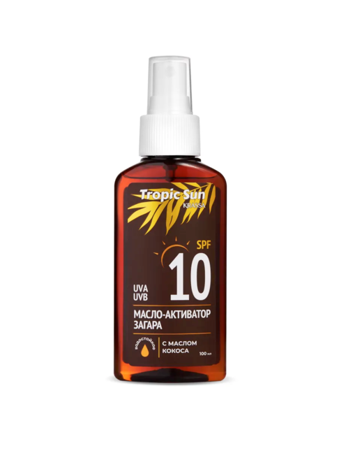 Масло KRASSA TROPIC SUN активатор загара SPF 10, 100 мл