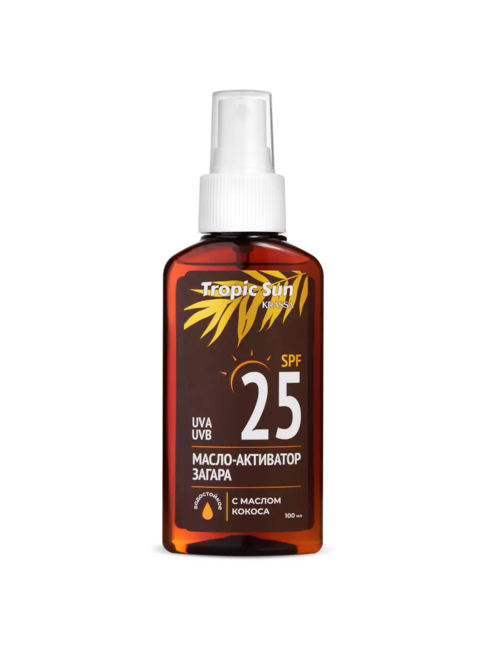 Масло KRASSA TROPIC SUN активатор загара SPF 25, 100 мл