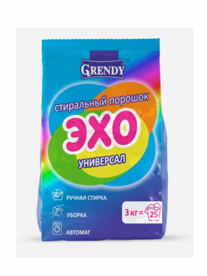 Гренди Порошок ЭХО Универсал Автомат + Ручная стирка (пакет) 3кг