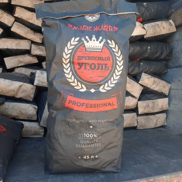 Уголь древесный в уп. 10кг (45л) ГРАБ (сеяный) ПРЕМИУМ