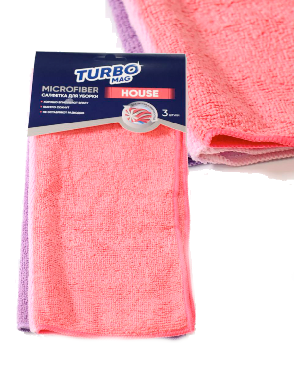 Набор салфеток универсальный  TURBOMAG HOUSE  микрофибра 200 гр/м2,  30*30 см, 6 шт.