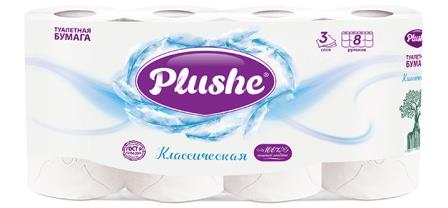 Плюше Туал бум Классик 8 рул 2сл Белая