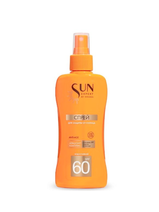 Спрей д/безопасного загара SPF-60 водостойкий 180 мл /SUN EXPERT Красса