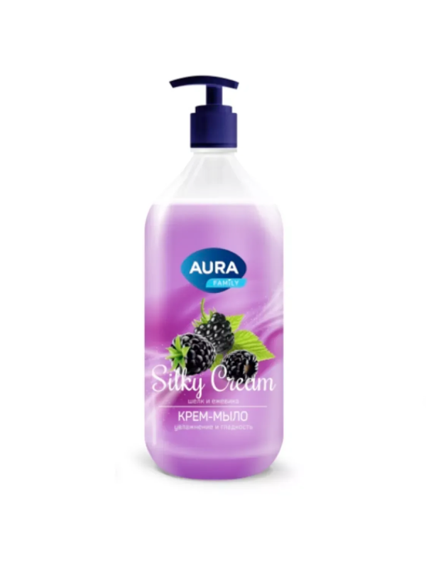 Мыло-крем АУРА Шелк и Ежевика 1000 мл