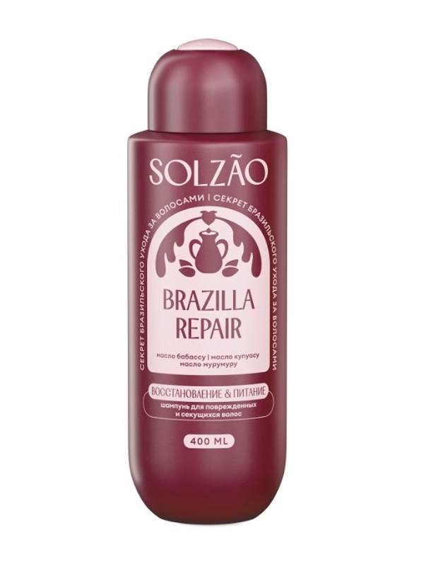 Солзао шампунь д/волос 400 мл Восстановление и питание 