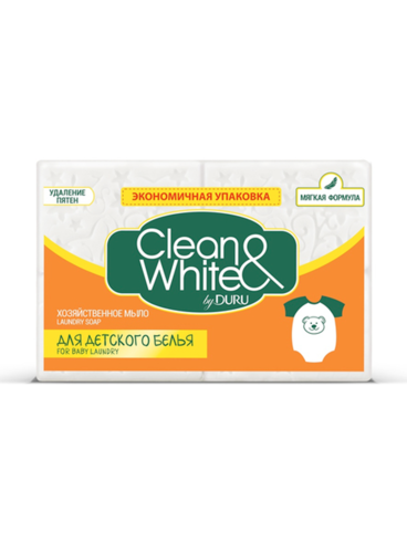 Дуру Мыло хоз Clean & White 4*120г (21) (д/детского белья)