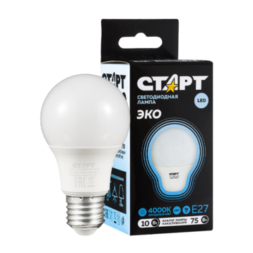 Лампа LED СТАРТ ECO GLS 10 Вт, Е27