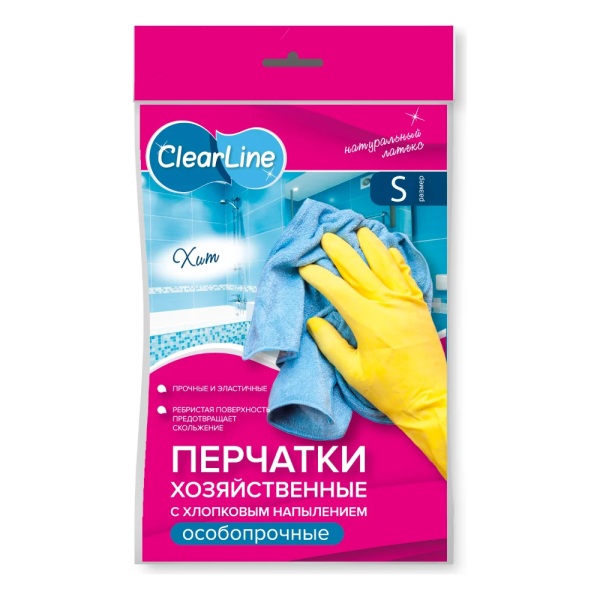 Clear Line Перчатки резиновые размер S / 240