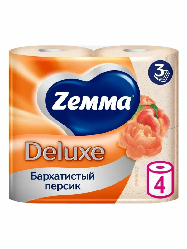 Земма Туал бум Делюкс 4шт Бархатистый персик 3сл