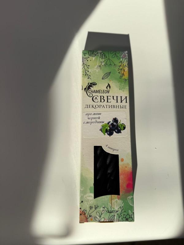 Свеча витая ароматизированная (4 шт. в упаковке) СМОРОДИНА /30