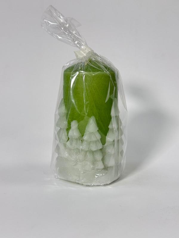 Свеча Столб с Елочным барельефом(цвета микс) 56*120 /24