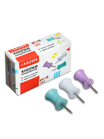 Кнопки силовые 30шт 9,4мм deVENTE Pastel 4132313 цветные картонная коробка