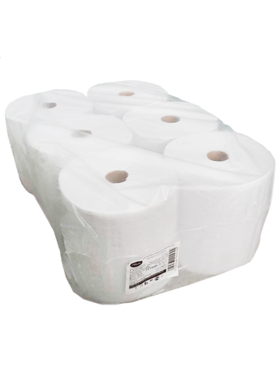 Плюше Полотенце бумаж Prof 1-200-6вц центр.вытяж.в.19см.дл.200м,1сл (цена за 6 шт)