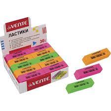 Ластик прямоугольный скошенный 56*19*9 каучук deVENTE Neon 4070910 ассорти 3 цвета