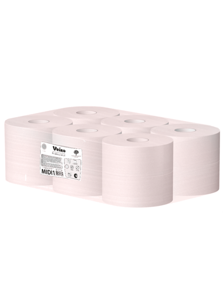 Туалетная бумага 1-сл Veiro Professional Lite Basic MIDI1 (1пак=12рул) 180м