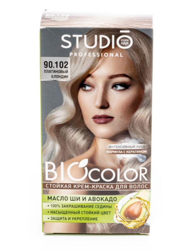 Biocolor Стойкая крем краска для волос 90.102 Платиновый блондин, 50/50/15 мл