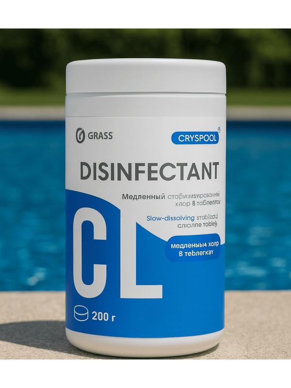 CRYSPOOL 1 кг Ср-во дез. д/воды медленный стабилиз. хлор в таблетках (1кг)