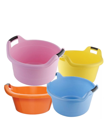 Таз круглый с ручками ЛЮКС 12л микс цветов 434070000 Полимербыт