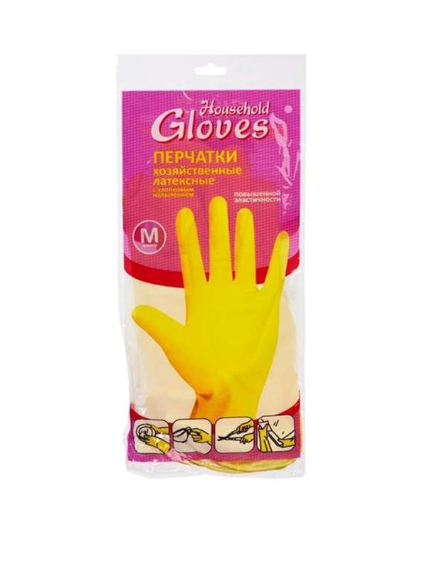 Золушка Перчатки хозяйственные латексные HouseHold Gloves р-р.M
