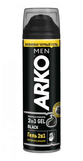 АРКО Men Гель д/бритья и умывания 200 г 2в1 black