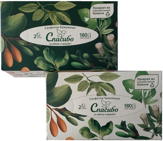 Плюше Салфетка бумажная 2-сл 180л СПАСИБО V-сл Ассорти в коробке  