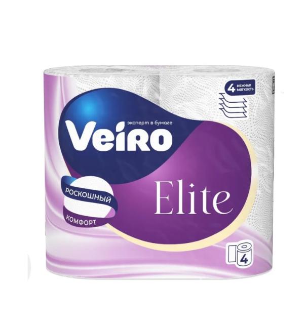 Веиро Туалетная бумага 4-х сл. 4 шт Элит Экстра Белая 