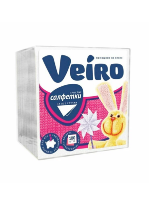 Веиро Салфетка бумажная 1сл. 100 шт